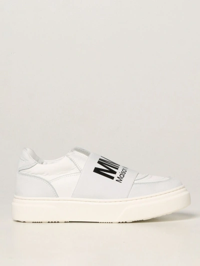 Shop Mm6 Maison Margiela Trainers With Logoed Band In White