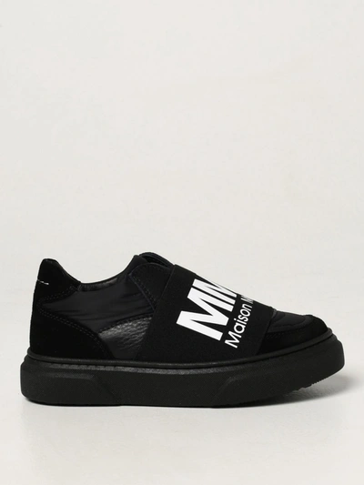 Shop Mm6 Maison Margiela Sneakers With Logoed Band In Black
