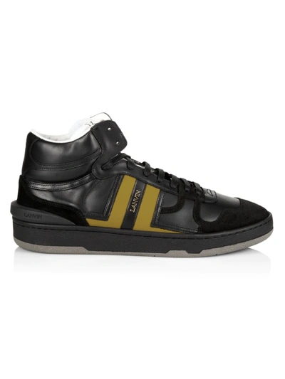 Shop Lanvin Men's 3m (reflective) Jl Clay Lace-up Sneakers In Black Gold