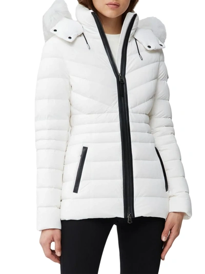 Shop Mackage Women's Fox Fur Down Filled Jacket In Off White
