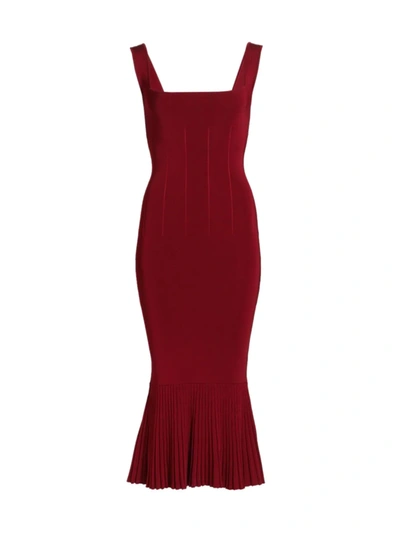 Shop Galvan Atalanta Compact-knit Dress In Rouge Piaf
