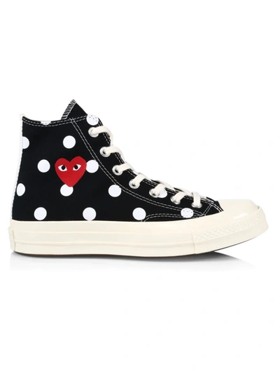 Shop Comme Des Gar Ons Cdg Play X Converse Men's Chuck Taylor All Star Polka Dot High-top Sneakers In Black