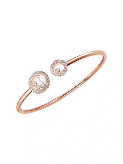 Shop Chopard Women's Happy Diamonds Icons 18k Rose Gold & Diamond Bangle
