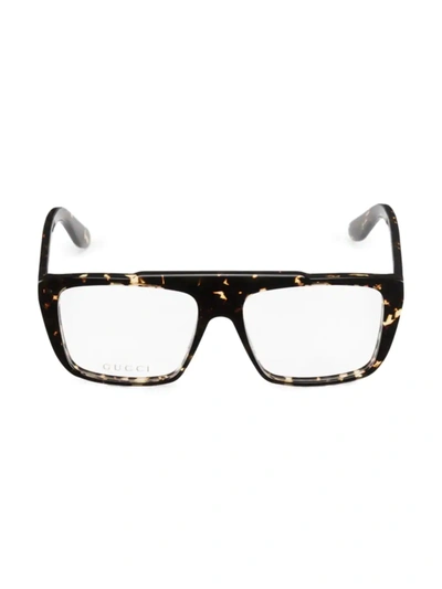 Shop Gucci Men's 56mm Square Optical Sunglasses In Brown