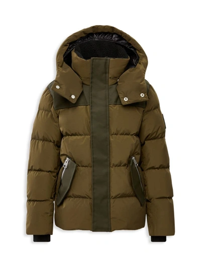 Shop Mackage Little Boy's Nordic Tech Down Quilted Puffer Jacket In Army