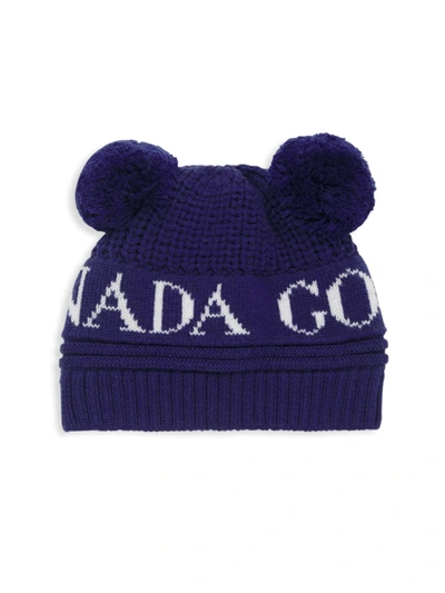 Shop Canada Goose Baby's Double Pom-pom Beanie In Pacific Blue