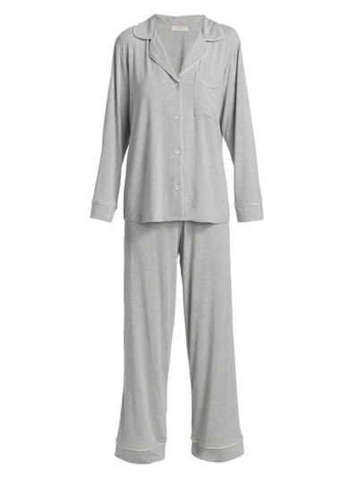 Shop Eberjey Women's Gisele Long Pajama Set In Heather Grey