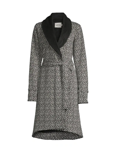Shop Ugg Women's Duffield Ii Fleece Robe In Black Grey