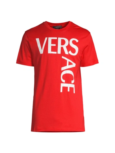 Shop Versace Logo T-shirt In Red