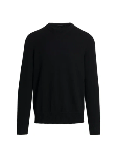 Shop Ermenegildo Zegna Cotton & Cashmere Crewneck Sweater In Black