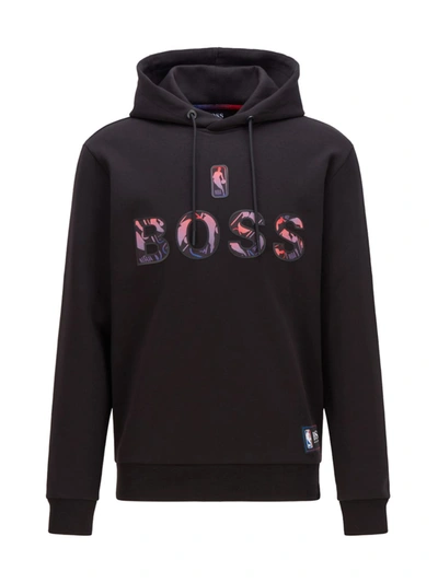 Shop Hugo Boss Men's Nba Bounce Hoodie Sweatshirt In Black