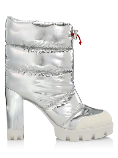 Christian Louboutin - Authenticated Ankle Boots - Polyester Silver for Women, Good Condition