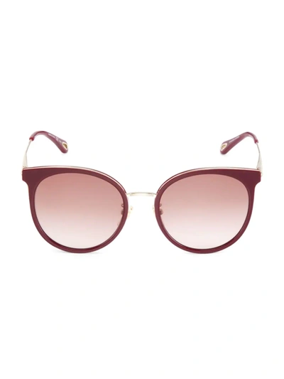 Shop Chloé Women's Quelia 56mm Cat Eye Sunglasses In Burgundy