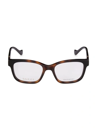 Shop Gucci Women's  51mm Square Optical Glasses In Black