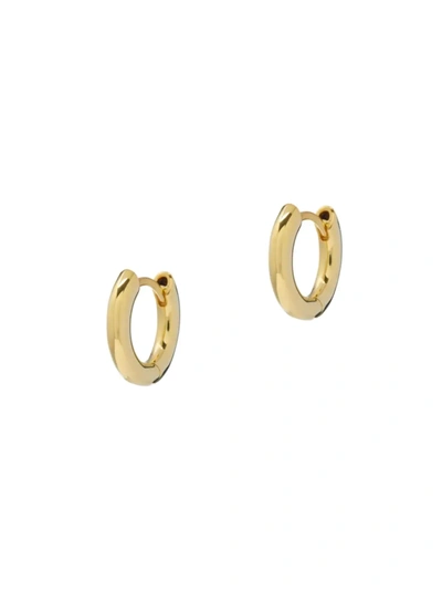 Shop Luv Aj Amalfi 14k Gold-plated Huggie Hoop Earrings In Antique Gold