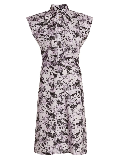 Shop Remain Birger Christensen Women's Marika Printed Cotton Dress In Pastel Lilac Combo