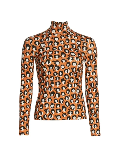 Shop La Doublej Leopard Print Turtleneck Sweater In Lady Leopard