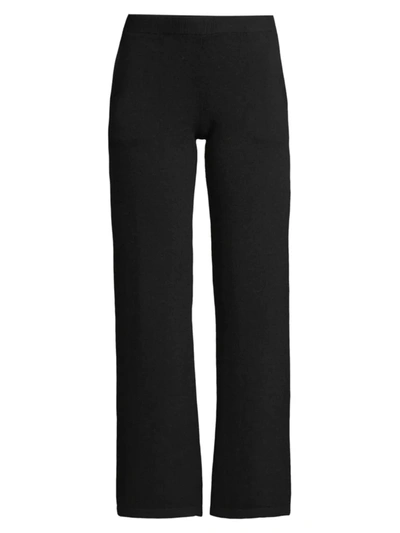 Shop Misook Wide-leg Cashmere Pants In Black
