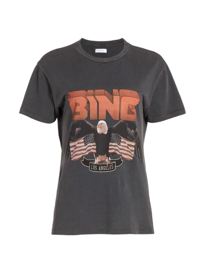 Shop Anine Bing Women's Vintage Logo T-shirt In Black