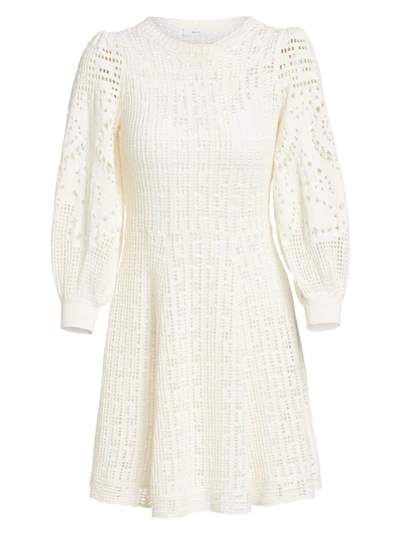 Shop A.l.c Sofia Long-sleeve Crochet Fit-&-flare Dress In White