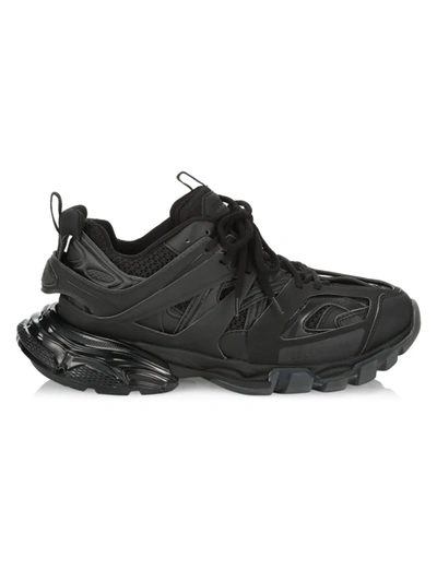 Shop Balenciaga Men's Track Clear-sole Sneakers In Black