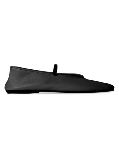 Shop The Row Women's Leather Ballet Flats In Black
