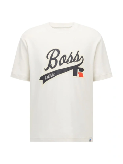 Shop Hugo Boss X Russell Athletic Logo T-shirt In Open White
