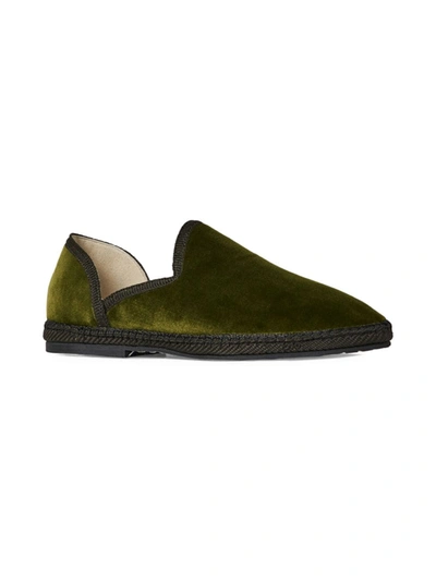 Shop The Row Little Girl's Friulane Velvet Slippers In Forest Green