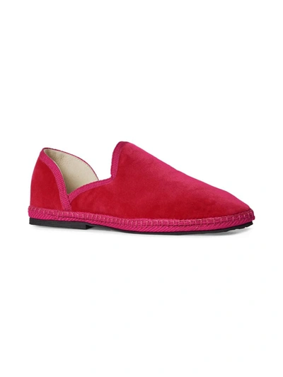 Shop The Row Little Girl's Friulane Velvet Slippers In Fuchsia