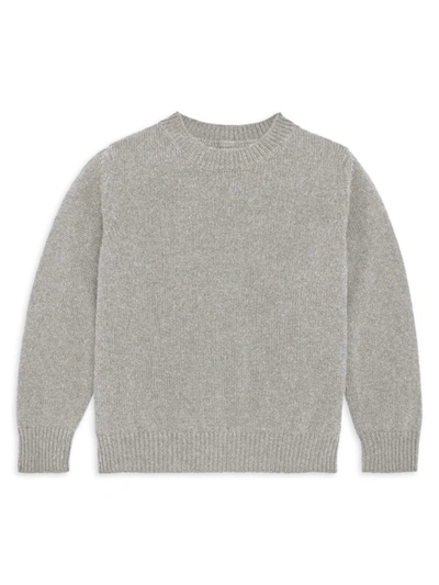 Shop The Row Little Girl's Dewey Cashmere Crewneck Sweater In Medium Heather Grey