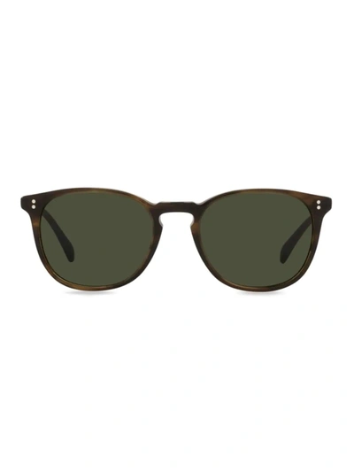 Shop Oliver Peoples Men's Finley 51mm Round Sunglasses In Dark Brown