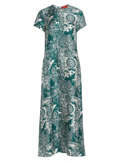 Shop La Doublej Women's Printed Midi Swing Dress In Iconic