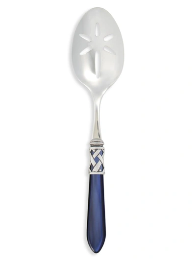 Shop Vietri Aladdin Antique Aqua Slotted Serving Spoon In Blue