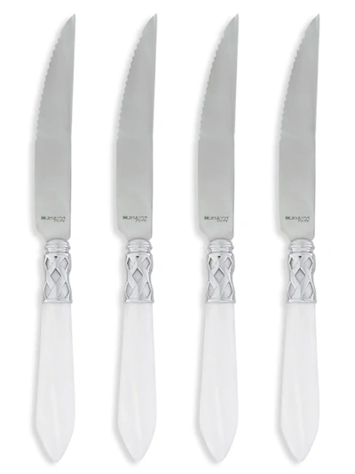 Shop Vietri Aladdin Brilliant Aqua 4-piece Steak Knives Set In White