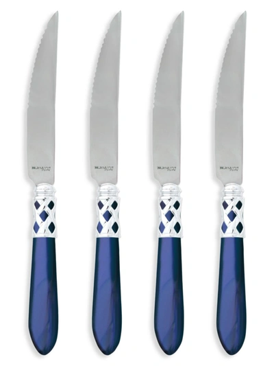 Shop Vietri Aladdin Brilliant Aqua 4-piece Steak Knives Set In Blue