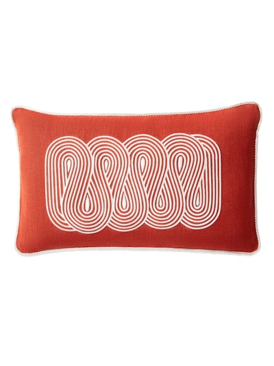 Shop Jonathan Adler Pompidou Path Corded Pillow In Burnt Orange