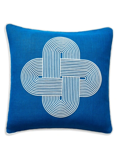 Shop Jonathan Adler Pompidou Corded Pillow In Blue