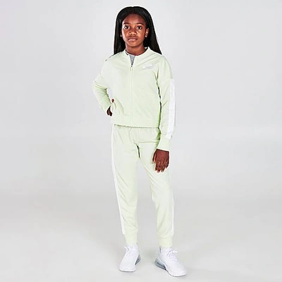Shop Nike Girls' Sportswear Taped Track Suit In Lime Ice/white