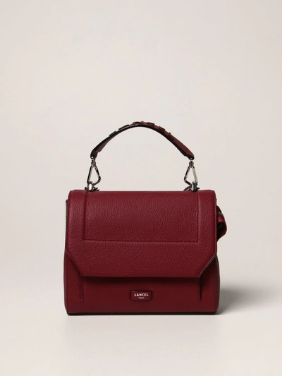 Shop Lancel Handbag Ninon  Bag In Grained Leather In Burgundy