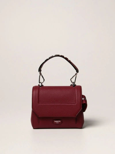 Shop Lancel Mini Bag Ninon  Bag In Grained Leather In Burgundy