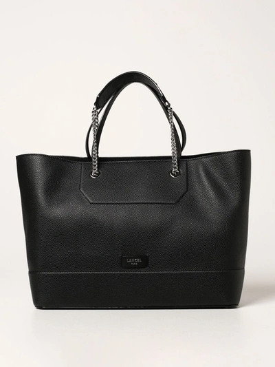 Shop Lancel Tote Bags Ninon  Bag In Grained Leather In Black