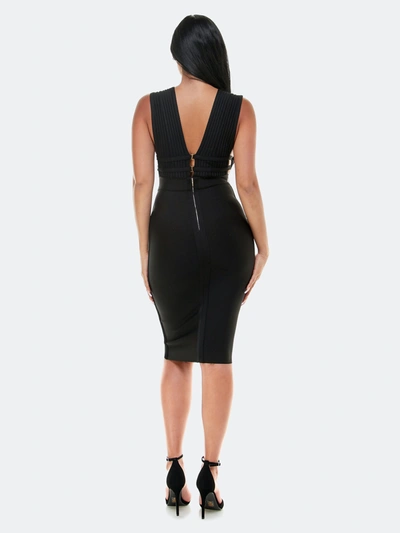 Shop Bebe Plunge Neck Bandage Dress In Black