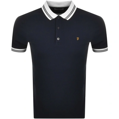 Shop Farah Vintage Short Sleeve Polo T Shirt Navy