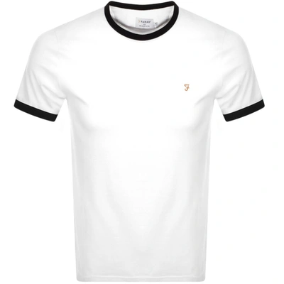 Shop Farah Vintage Groves Ringer T Shirt White