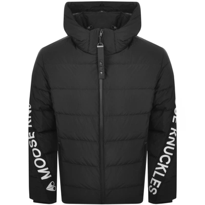 Moose Knuckles Naufrage Logo-tape Padded Down Jacket In Black | ModeSens