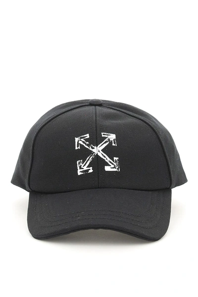 Shop Off-white Arrows Print Baseball Cap In Black White (black)