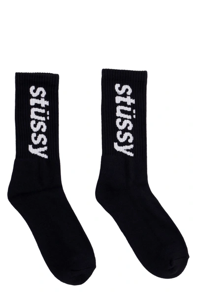Shop Stussy Cotton Socks In Black