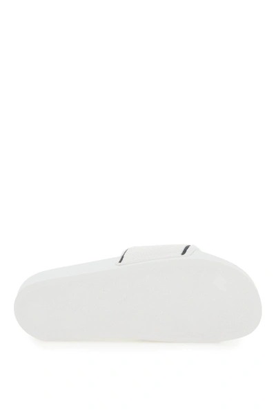Off-white White Towel Material Slides With Striped Detailing In White