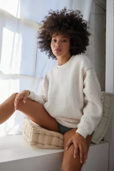 Shop Out From Under Sherpa Pullover Sweatshirt In White