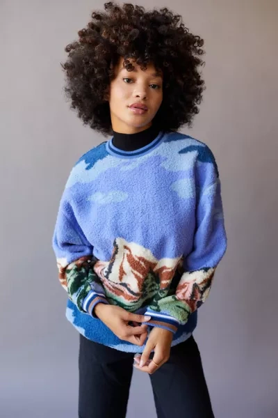 Shop Out From Under Sherpa Pullover Sweatshirt In Green Multi